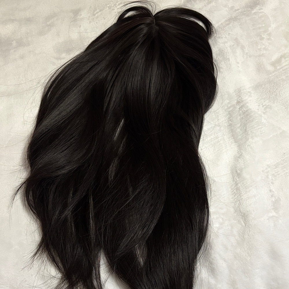 Black Hair Topper with Bangs